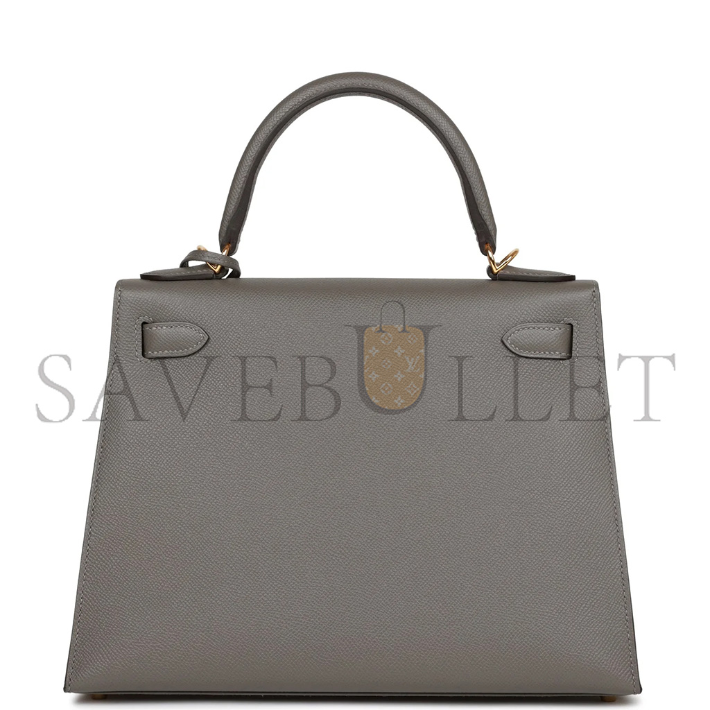 H**mes kelly sellier 28 gris meyer epsom gold hardware (28*22*10cm)